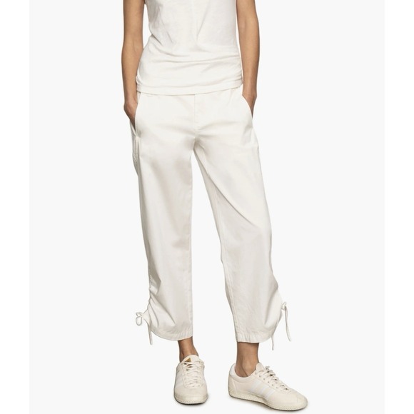 Sanctuary Pants - Cotton Twill Utility Crop Pants Sanctuary Ruched Small White